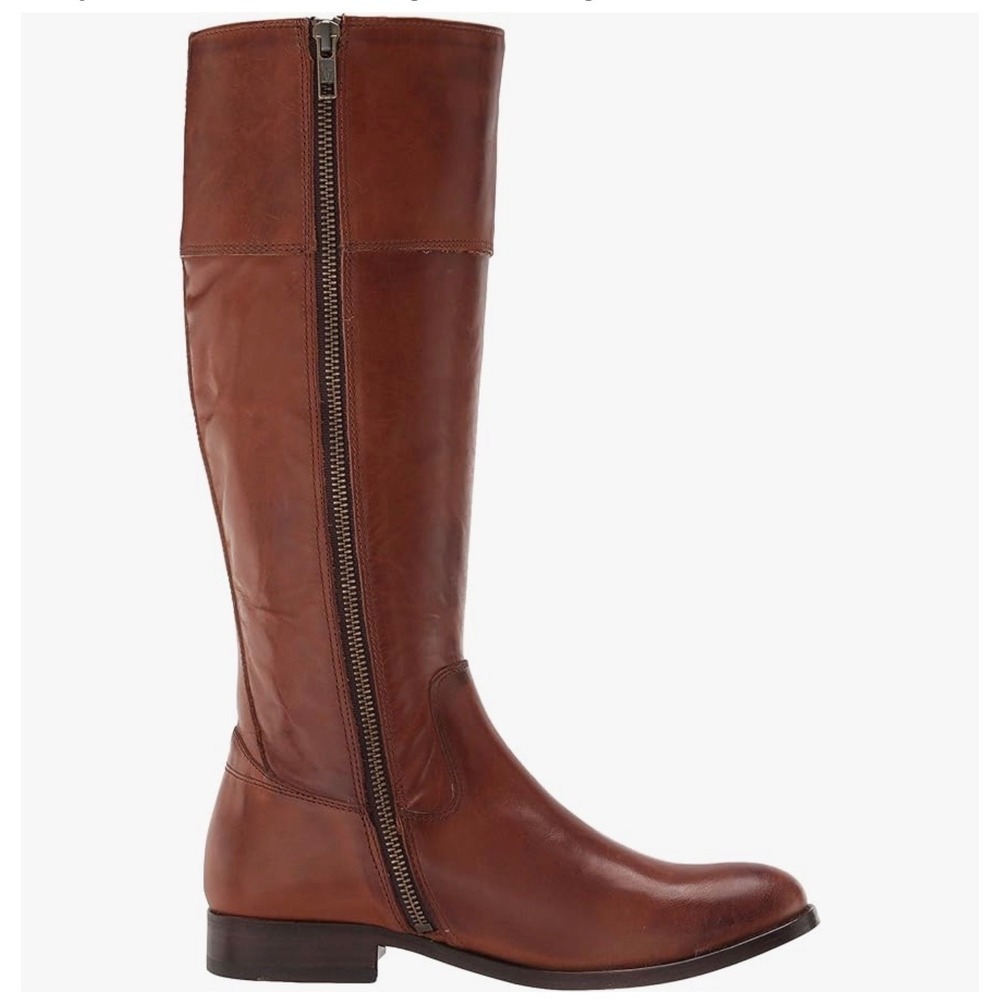 Frye Melissa D Ring Riding Boots Caramel Antique Pull Up Leather Sz 9 NWOB - Picture 5 of 11
